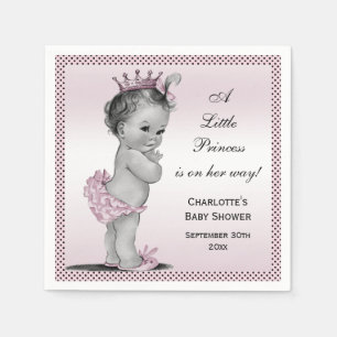 Servilleta De Papel Baby Shower de princesa blanca