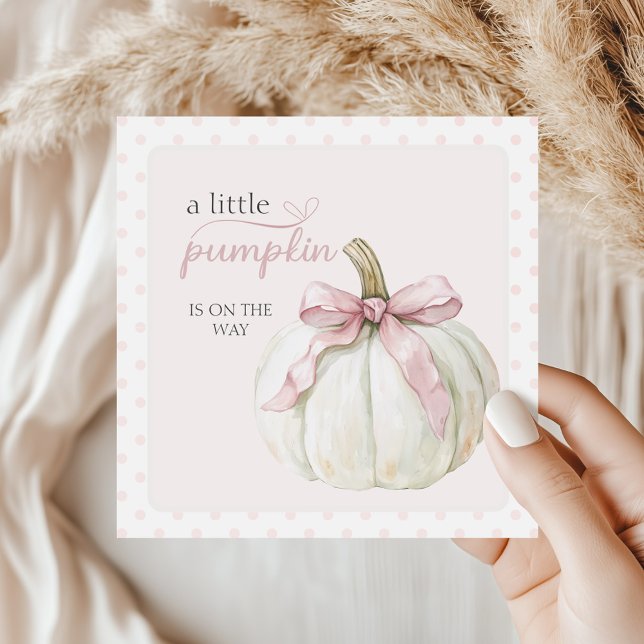 Servilleta De Papel Baby Shower de puntos de polka rosa de calabaza bl (Subido por el creador)