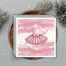 Servilleta De Papel Baby Shower de Purpurinas de oro de Tutu Rosa