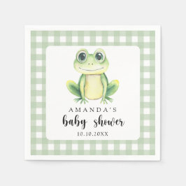 Servilleta De Papel Baby Shower de rana acuarela