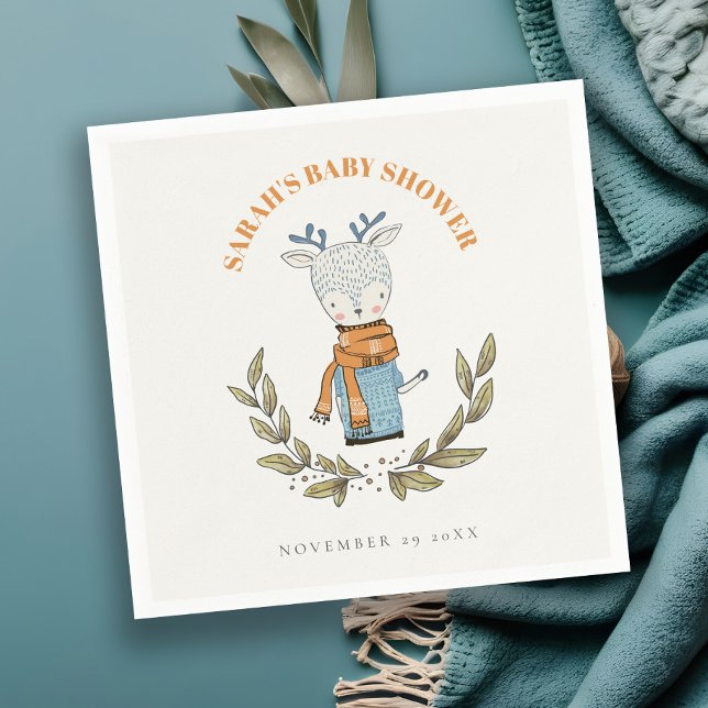 Servilleta De Papel Baby Shower de renos de invierno de hoja dulce fea (Subido por el creador)