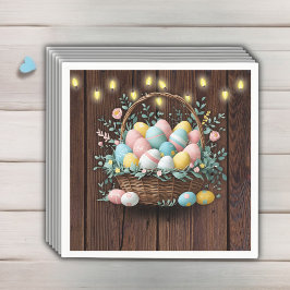 Servilleta De Papel Baby Shower de Rustic Floral Easter Eggs