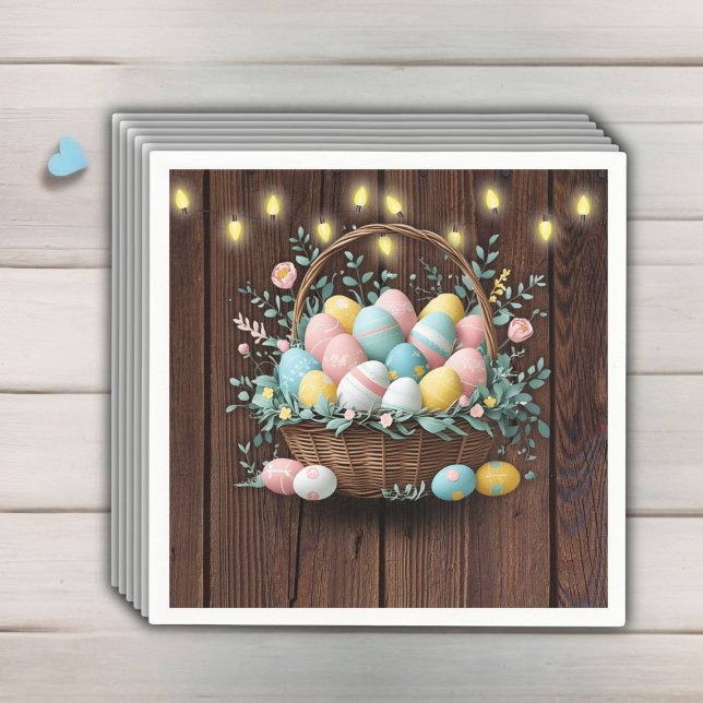 Servilleta De Papel Baby Shower de Rustic Floral Easter Eggs (Subido por el creador)