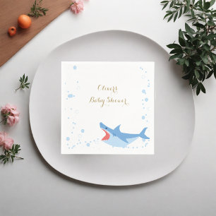 Servilleta De Papel Baby Shower de Shark Summer Boy