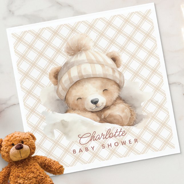 Servilleta De Papel Baby Shower de Snuggle Bear (Subido por el creador)