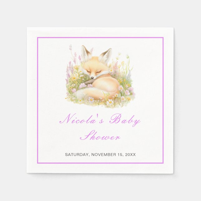 Servilleta De Papel Baby Shower de Spring Fox (Anverso)