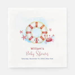 Servilleta De Papel Baby Shower de Starfish Nautical Crab