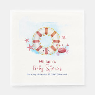 Servilleta De Papel Baby Shower de Starfish Nautical Crab