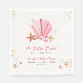 Servilleta De Papel Baby Shower de Starfish Seashell Elegant de Oro Ro