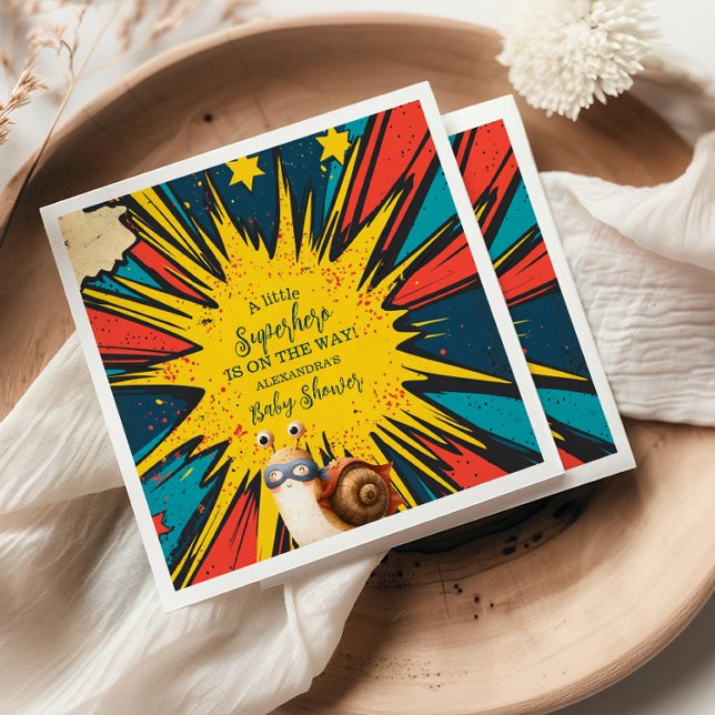 Servilleta De Papel Baby Shower de Superhéroe de historietas (Subido por el creador)