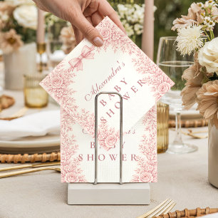 Servilleta De Papel Baby Shower de Toile Floral Rosa