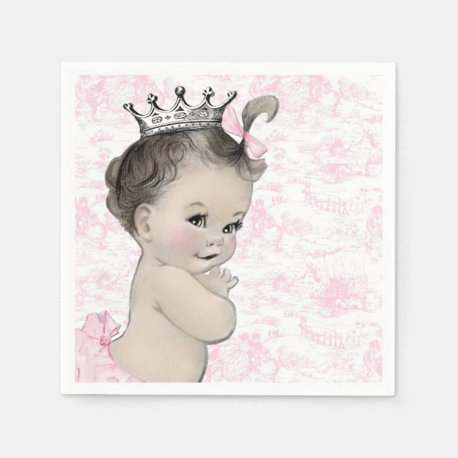 Servilleta De Papel Baby Shower de Toile Rosa (Anverso)