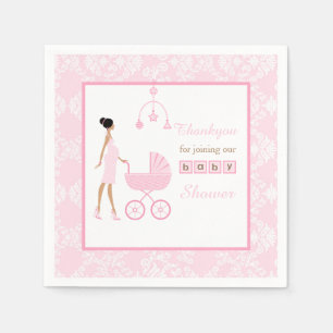 Servilleta De Papel Baby Shower de una mujer afroamericana damáscara r