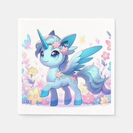 Servilleta De Papel Baby Shower de Unicornio encantado de Pastel