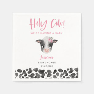 Servilleta De Papel Baby Shower de vaca sagrada rosada rusa