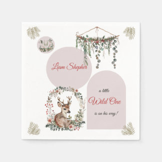 Servilleta De Papel Baby Shower de vegetación temática de Woodland per