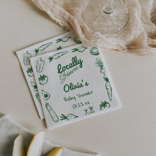 Servilleta De Papel Baby Shower de verduras verdes cultivadas localmen
