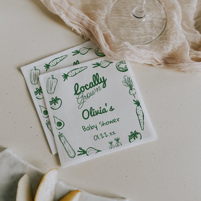 Servilleta De Papel Baby Shower de verduras verdes cultivadas localmen (Subido por el creador)