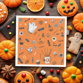 Servilleta De Papel Baby Shower de Whimsical Halloween Pattern