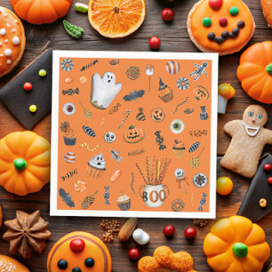 Servilleta De Papel Baby Shower de Whimsical Halloween Pattern