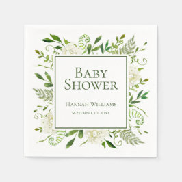 Servilleta De Papel Baby Shower de White Hydrangeas