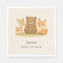 Servilleta De Papel Baby Shower de Woodland Animals