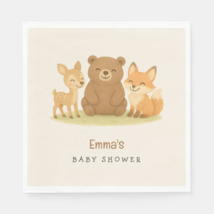 Servilleta De Papel Baby Shower de Woodland Animals