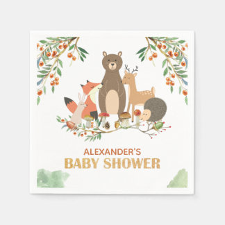Servilleta De Papel Baby Shower de Woodland Animals
