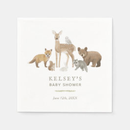 Servilleta De Papel Baby Shower de Woodland Animals