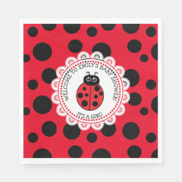 Servilleta De Papel Baby Shower del Chica Red Ladybug