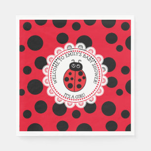 Servilleta De Papel Baby Shower del Chica Red Ladybug