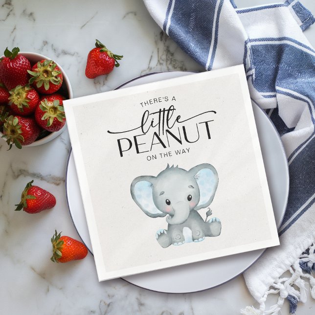 Servilleta De Papel Baby Shower del Elefante Azul del cacahuete (Subido por el creador)