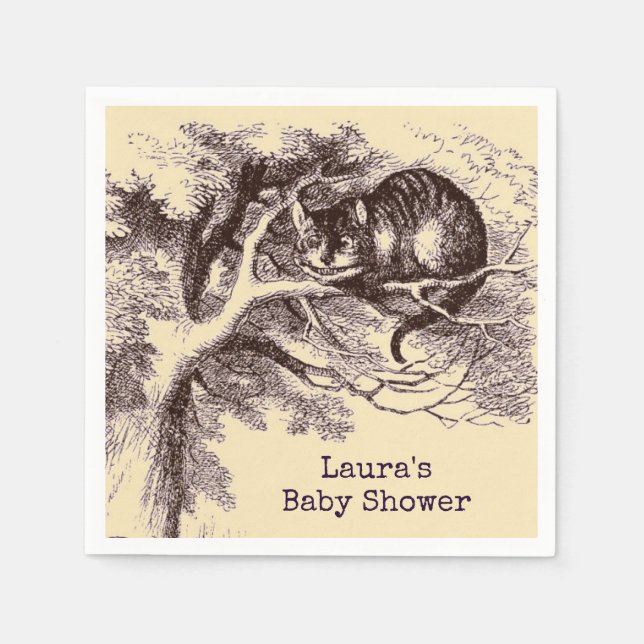 Servilleta De Papel Baby Shower del gato de Cheshire (Anverso)