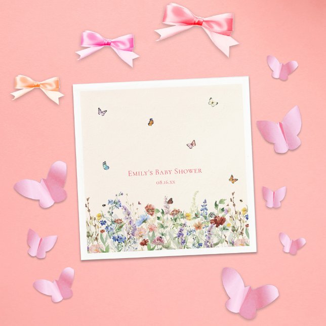 Servilleta De Papel Baby Shower del jardín de flores silvestres de mar (Subido por el creador)