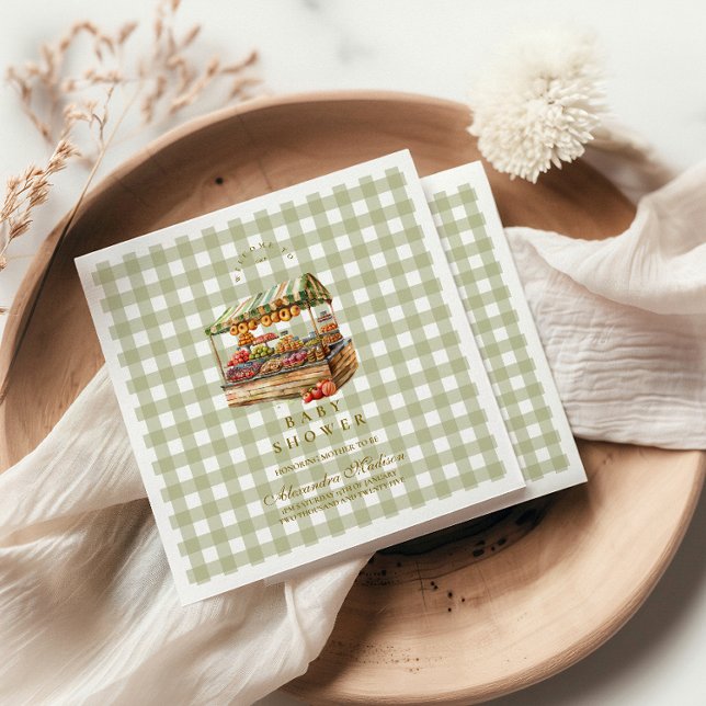 Servilleta De Papel Baby Shower del mercado de agricultores verdes (Subido por el creador)