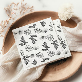 Servilleta De Papel Baby Shower del tatuaje de flor gótica