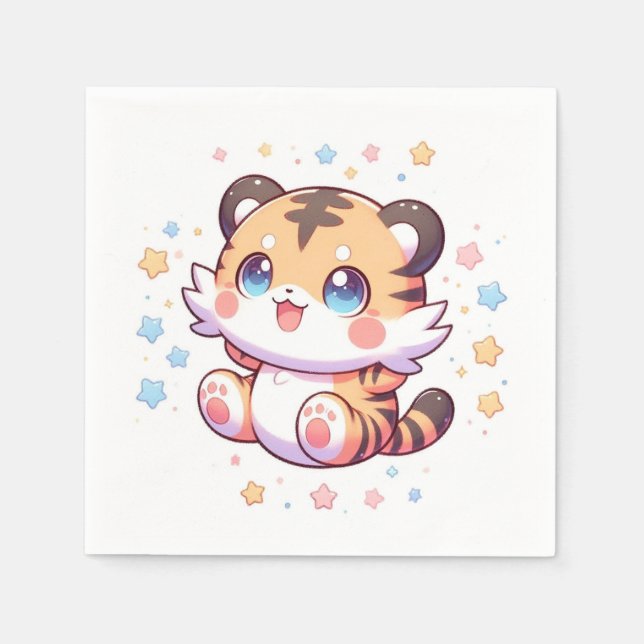 Servilleta De Papel Baby Shower del tigre de la jungla (Anverso)