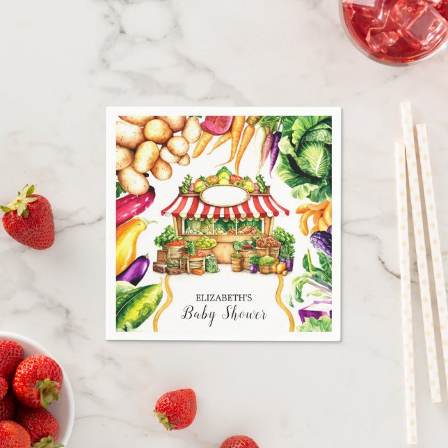 Servilleta De Papel Baby Shower, el mercado de los agricultores de acu (In situ)