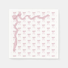 Servilleta De Papel Baby Shower elegante de cinta rosa