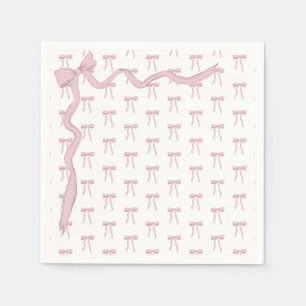 Servilleta De Papel Baby Shower elegante de cinta rosa