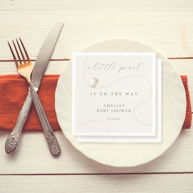 Servilleta De Papel Baby Shower elegante de Pearl clásico (Subido por el creador)