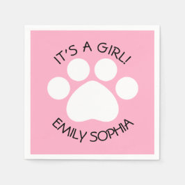 Servilleta De Papel Baby Shower - Es un Chica - Tema de la impresión d