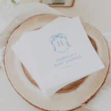 Baby Shower Escudo Monograma Blue Bow