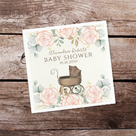 Servilleta De Papel Baby Shower Eucalyptus deja elegante botánico