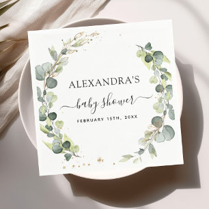Servilleta De Papel Baby Shower Eucalyptus Greenery Boho Rustic