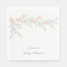 Servilleta De Papel Baby Shower Eucalyptus simple y elegante
