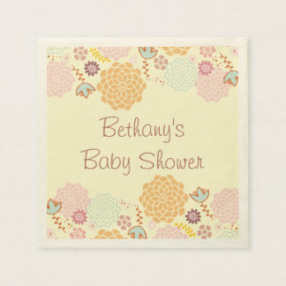 Servilleta De Papel Baby Shower Fancy Modern Floral