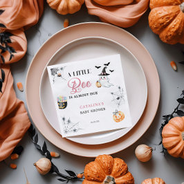 Servilleta De Papel Baby Shower fantasma de Halloween rosa