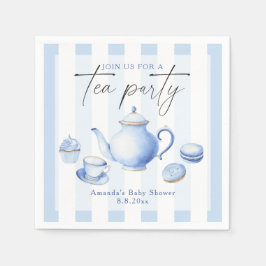 Servilleta De Papel Baby Shower Fiesta de té azul