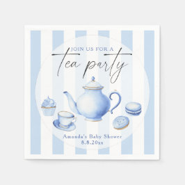 Servilleta De Papel Baby Shower Fiesta de té azul